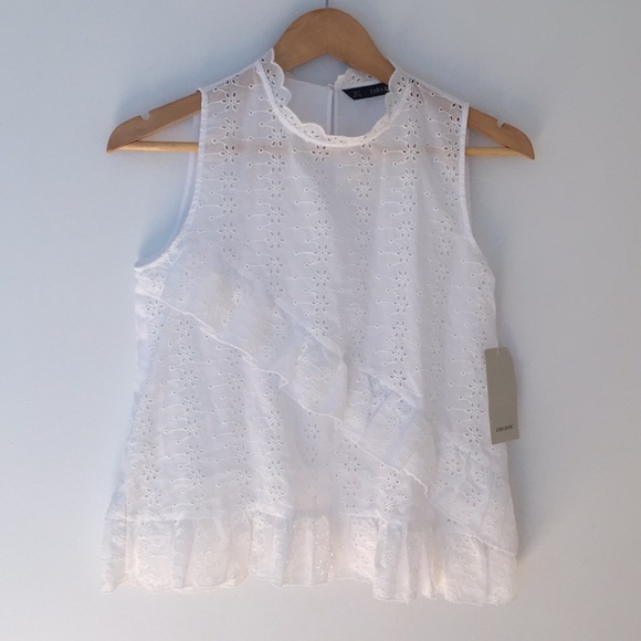 Zara Embroidered Top with Ruffle Trim - Picture 3 of 7